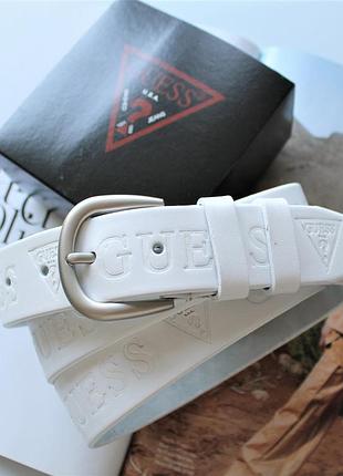 Женский кожаный ремень guess белый