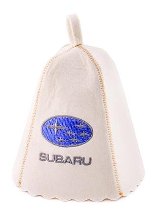 Банная шапка luxyart "subaru", натуральный войлок, белый (la-193)