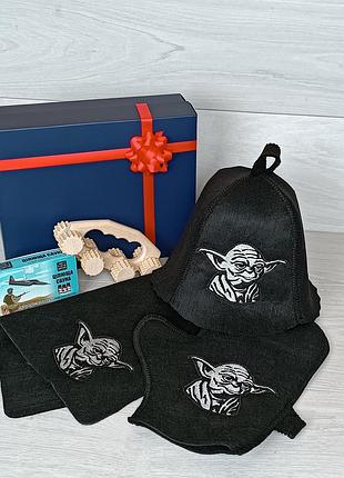 Подарочный набор для бани и сауны luxyart "йода" 5 предметов (pu-019)