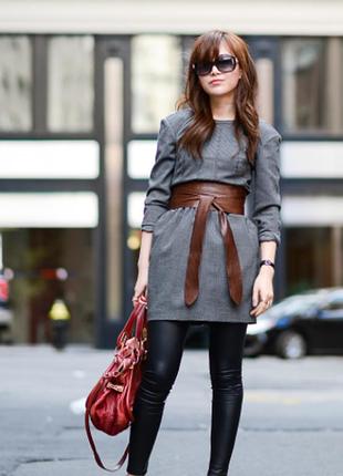 Жіночий пояс кушак коричневий широкий