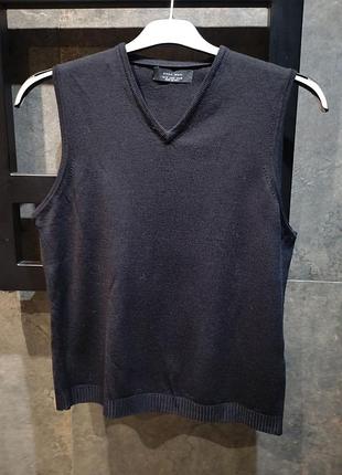 Мужской черный шерстяной жилет zara man размер м