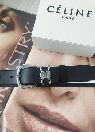 Женский кожаный ремень celine, пряжка серебро