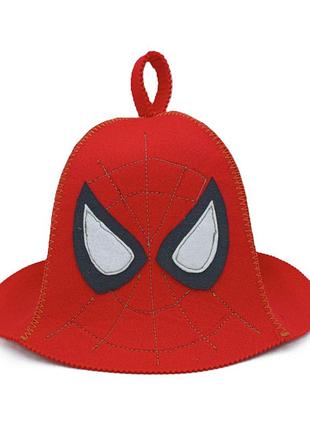 Банная шапка luxyart "spider man" искусственный фетр красный (xl-460)