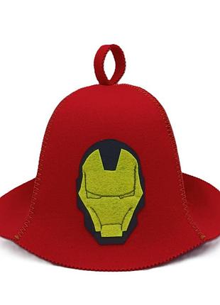 Банная шапка luxyart "iron man" искусственный фетр красный (xl-461)