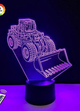 Ночник-светильник 3d "фронтальный погрущик" 25х13 см 3dtoyslamp 24es
