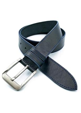 Шкіряний чоловічий ремінь weatro 3,8 х 105-120 см чорний 115 см