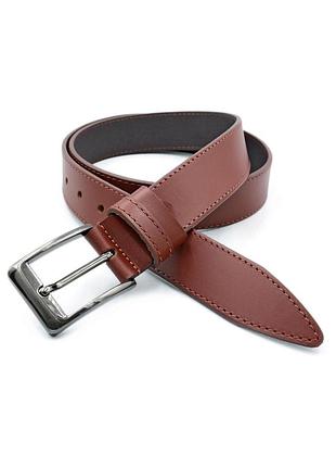 Шкіряний чоловічий ремінь weatro 3,3 х 105-120 см коричневий (мідний) wtro-ua-33k-0205