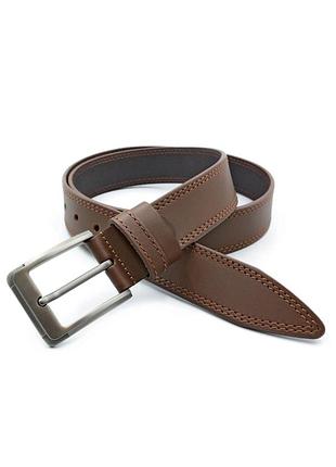 Шкіряний чоловічий ремінь weatro 3,3 х 105-120 см коричневий wtro-ua-33k-0201 110 см