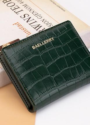Женский кошелек рептилия baellery мини клатч портмоне зеленый