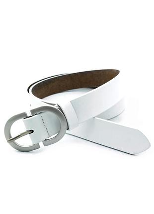 Жіночий шкіряний ремінь 2,8 х 100-115 см weatro білий 115 см