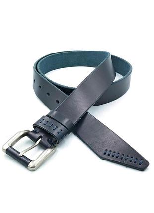 Шкіряний чоловічий ремінь weatro 3,8 х 105-120 см синій wtro-tur-38k-0064