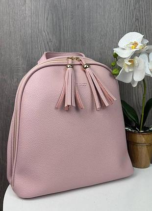 Городской женский рюкзак сумка 2 в 1. сумка-рюкзак для девушек с венчиком розовый