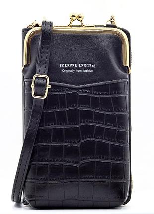 Жіноча міні сумочка клатч рептилія на плече, маленька сумка гаманець для телефону