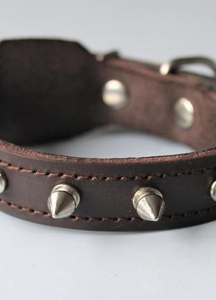 Ошейник с шипами "lockdog" для собак коричневый ширина 2 см s