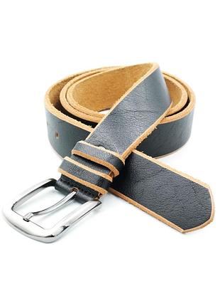 Шкіряний чоловічий ремінь чорний 4 х 110,115,120 см weatro lmn-tur-40k-0015