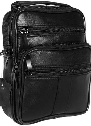 Мужская кожаная сумка 30161 черная