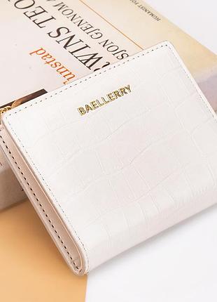 Женский кошелек рептилия baellery мини клатч портмоне белый