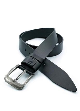 Шкіряний чоловічий ремінь weatro 3,8 х 105-120 см чорний wtro-ua-38k-0038