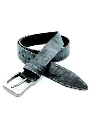 Мужской кожаный ремень серый 3,8 см х 110-120 см weatro 120 см