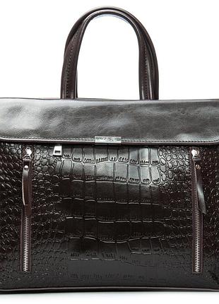 Podium сумка женская классическая кожа alex rai 5052 brown croco