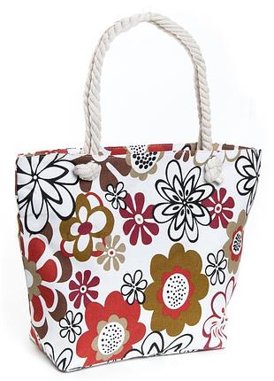 Podium сумка женская пляжная текстиль podium 5022-10 white цветы бол