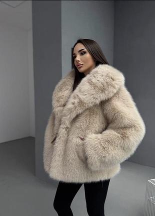 Шуба тренд обʼємна еко хутро