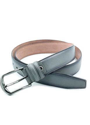 Шкіряний чоловічий ремінь сірий 3,5 х 110,115,120 см weatro lmn-tur-35k-0018 120 см