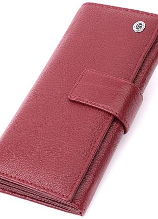 Кошелек для женщин на четыре отделения для купюр из натуральной кожи st leather 22550 бордовый