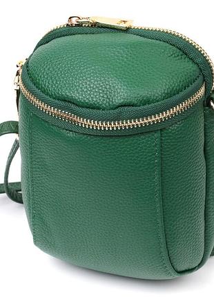 Интересная сумка для женщин из мягкой натуральной кожи vintage 22341 зеленая