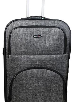 Велика валіза тканинна на колесах 100l gedox gd polo сіра