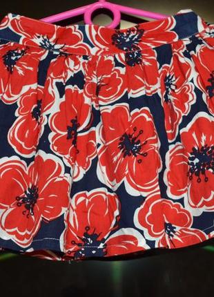 Нарядная юбка в маках 3-4года