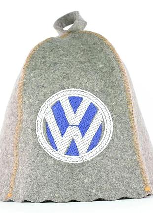Банная шапка luxyart "volkswagen", натуральный войлок, серый (la-958)
