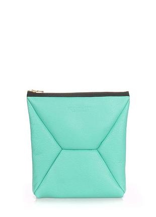 Кожаная косметичка-клатч poolparty the x зеленая