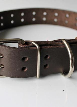 Ошейник из натуральной кожи "lockdog" коричневый l, крупные