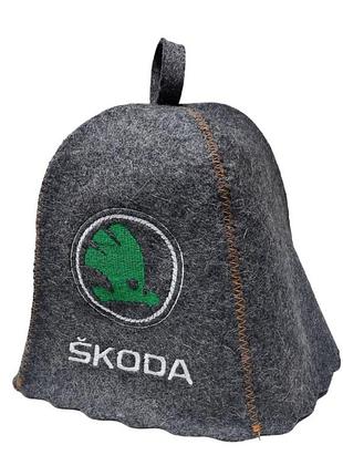 Банна шапка luxyart "skoda" натуральна повсть сірий (lr-958)