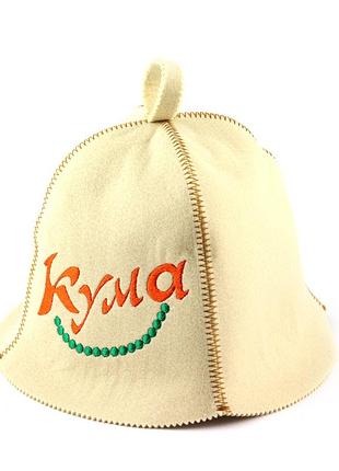 Банная шапка luxyart "кума", искусственный фетр, белый (la-412)