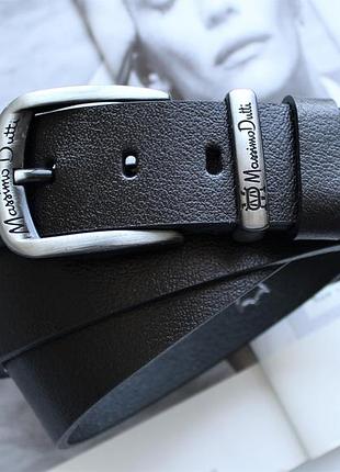 Кожаный ремень massimo черный унисекс