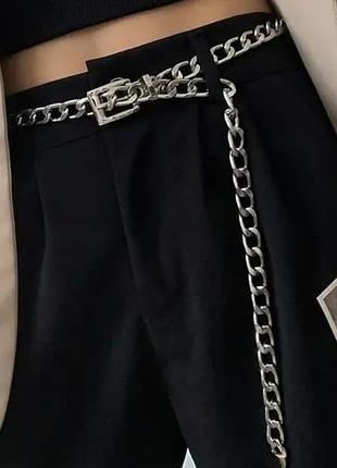 Металевий жіночий пояс ланцюг silver