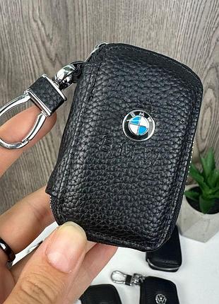 Автомобильный кожаный чехол брелок для ключей от машины, брелок сигнализации натуральная кожа bmw