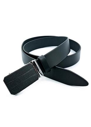 Чоловічий шкіряний ремінь-автомат 3,5 х 110-120 см weatro чорний 115