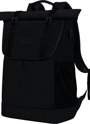 Офисный рюкзак с отделением для ноутбука 15,6 kroser roll top черный