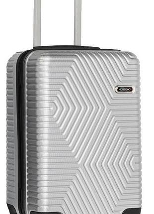 Большой пластиковый чемодан на колесах 115l gd polo серебристый