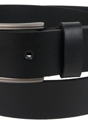 Мужской длинный кожаный ремень, батал под джинсы skipper черный 3,8 см