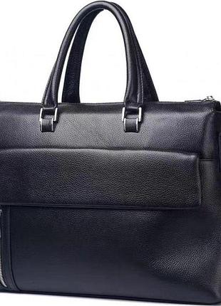 Мужская сумка-портфель tiding bag кожаная черная