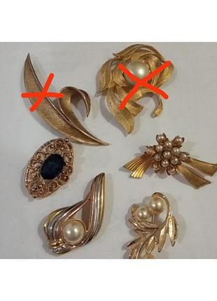 Made in austria брошь жемчуг стекло золото