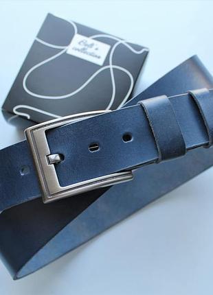 Кожаный мужской ремень "mare" синий