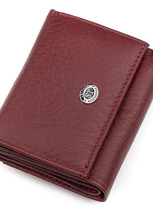 Гаманець st leather 18324 (st440) шкіряний бордовий