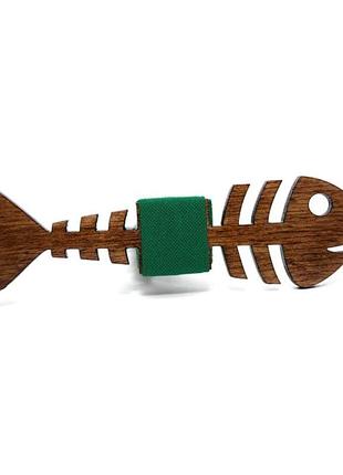 Деревянная галстук бабочка gofin рыба скелет темная gbdh-8153