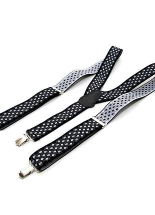 Підтяжки gofin чорні з ромбіками y образні 3,5 см pbm-19039