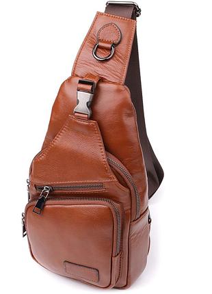 Мужская сумка через плечо из натуральной кожи vintage 23049 рыжий
